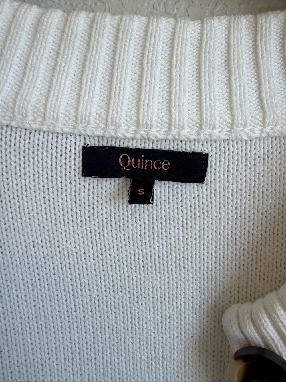 Quince Button-Front Ribbed Cotton Cardigan - Picture 3 of 3